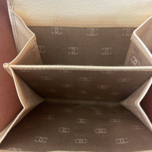Chanel CC Logo Cream Caviar Leather TriFold Compact Wallet. Vintage - Picture 10 of 14